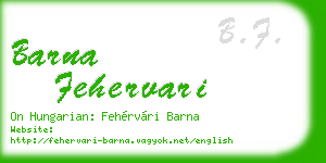 barna fehervari business card